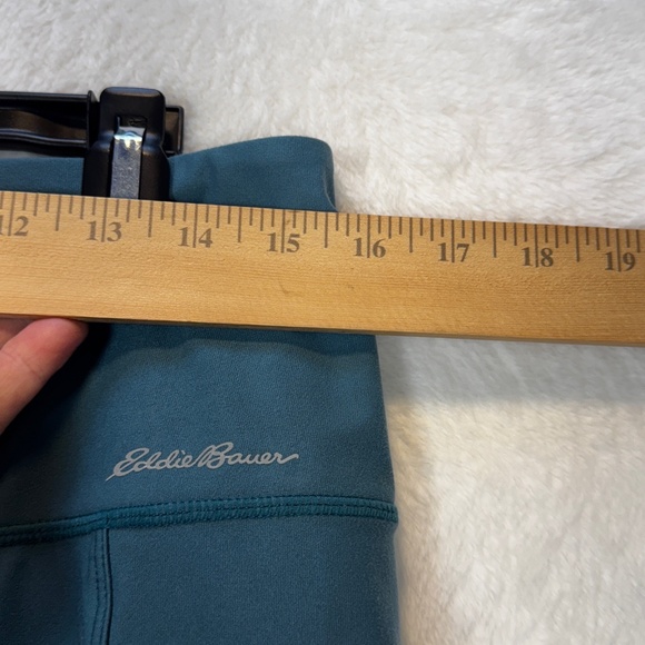 Eddie Bauer Leggings Womens Size Large Turquoise Cropped Athleisure Pockets - Picture 6 of 9